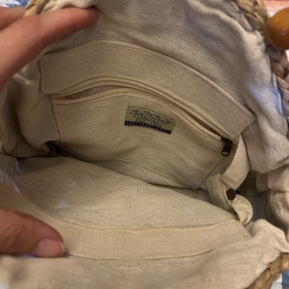Raffia Boho Tan Crossbody - Picture 5 of 9